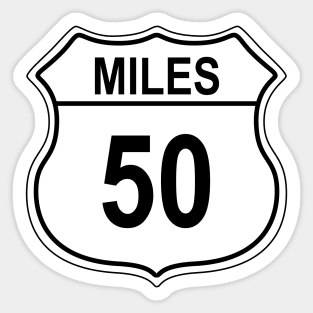 50 Mile US Highway Sign Sticker